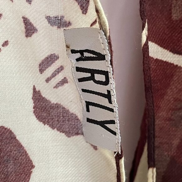 Batik Cherry Blossom Scarf Brown Cream Infinity - Picture 7 of 7